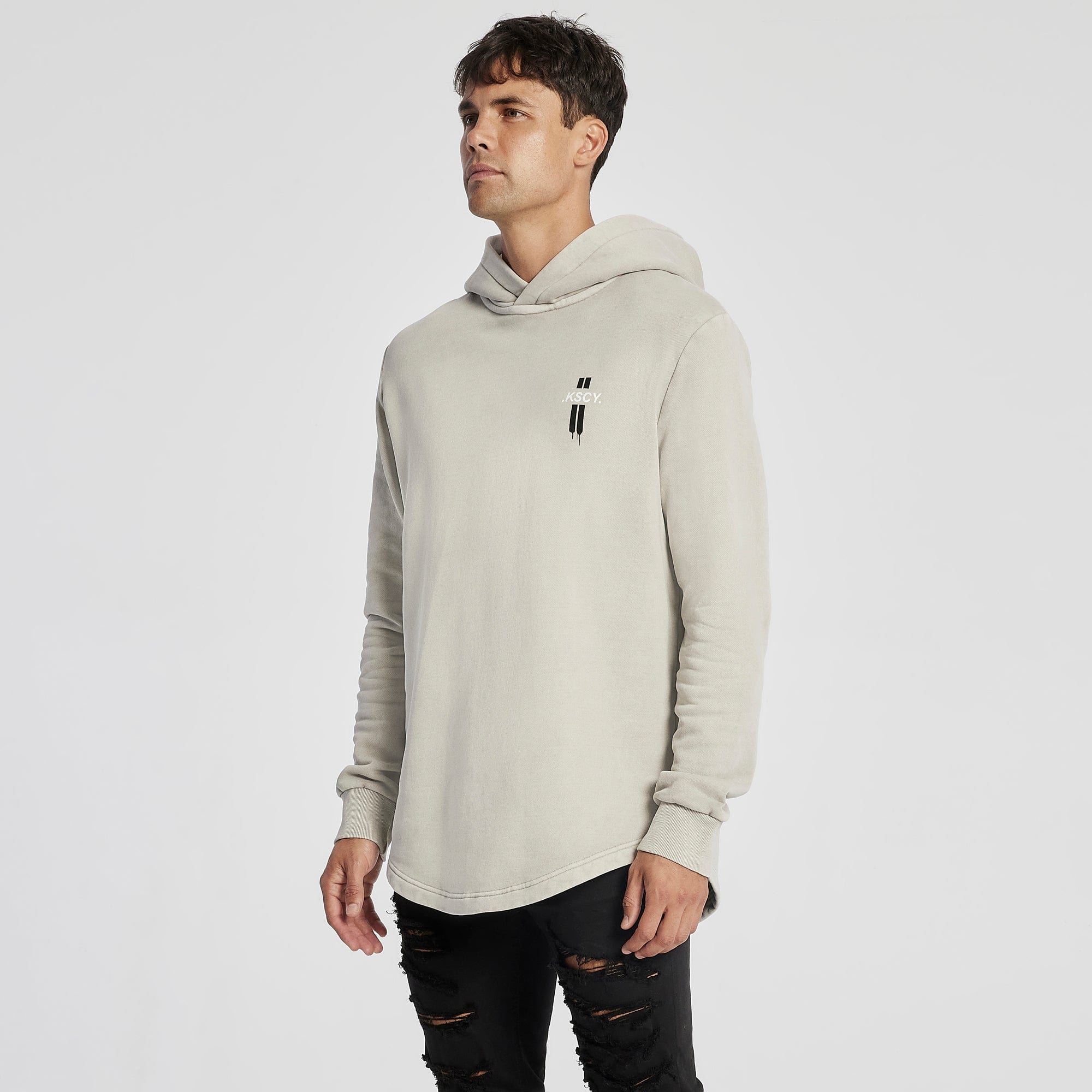 Admit Dual Curved Hoodie Pigment Warm Grey
