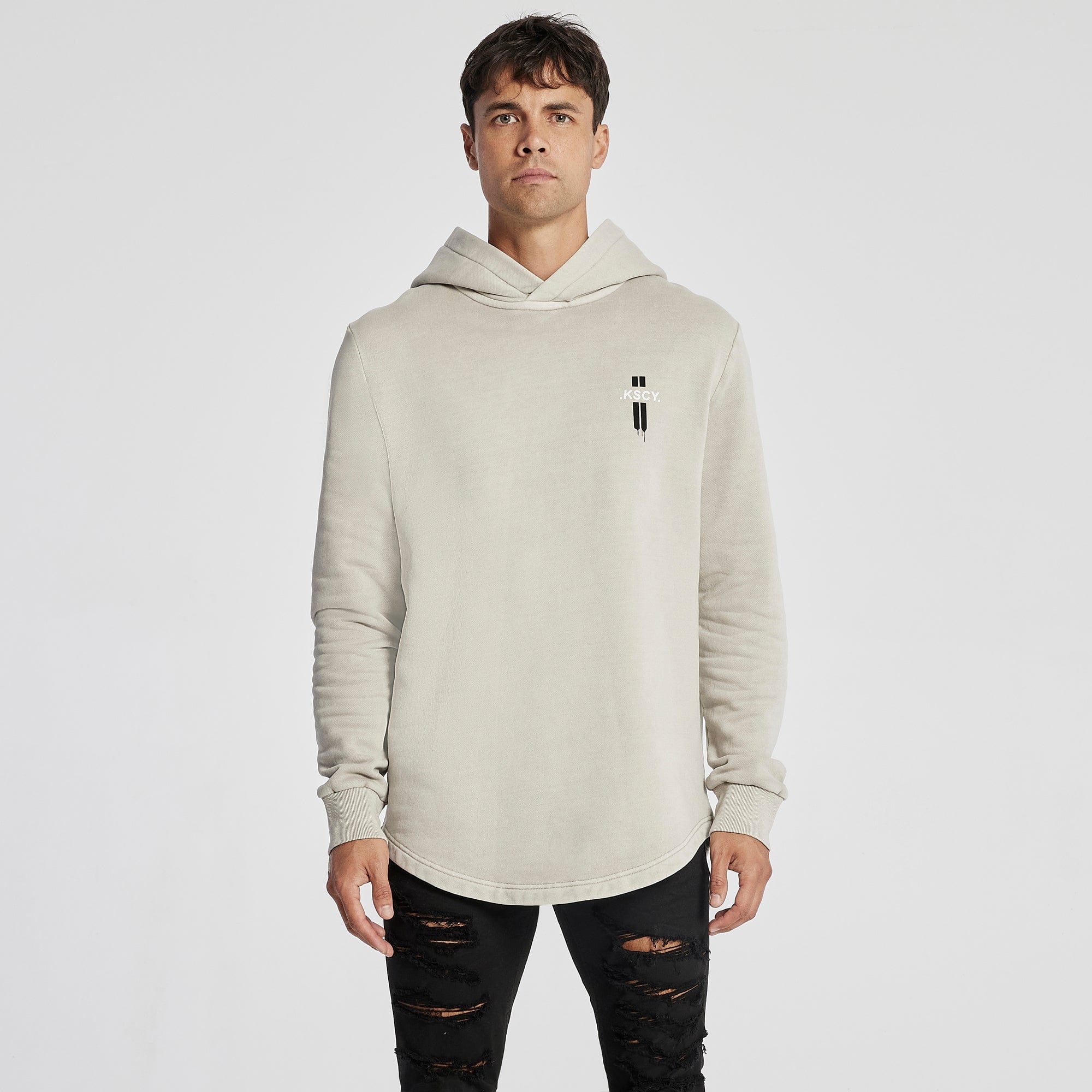 Admit Dual Curved Hoodie Pigment Warm Grey