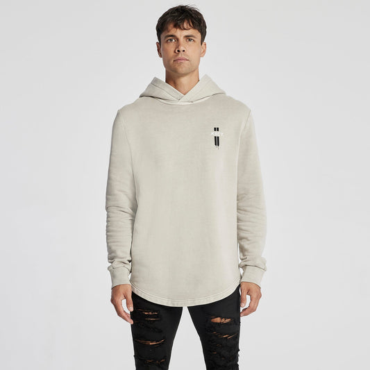 Admit Dual Curved Hoodie Pigment Warm Grey