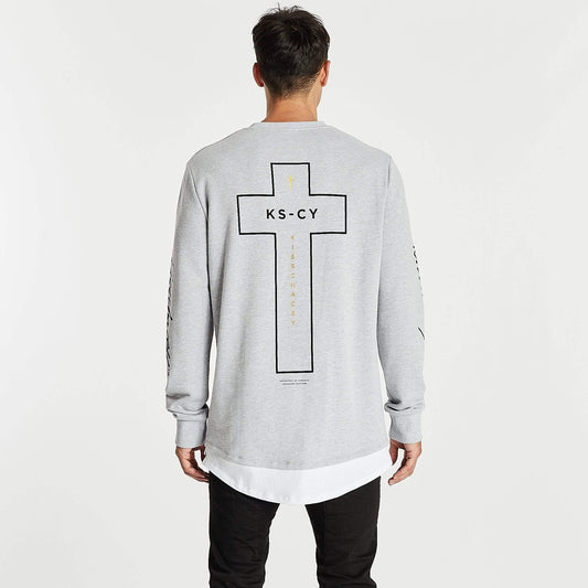 All In Layered Sweater Grey Marle