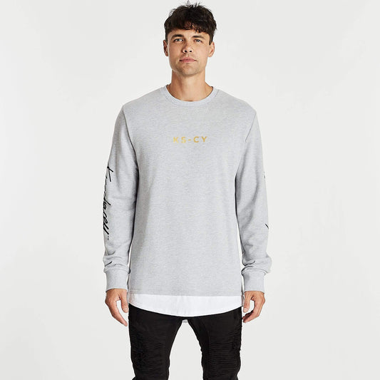 All In Layered Sweater Grey Marle