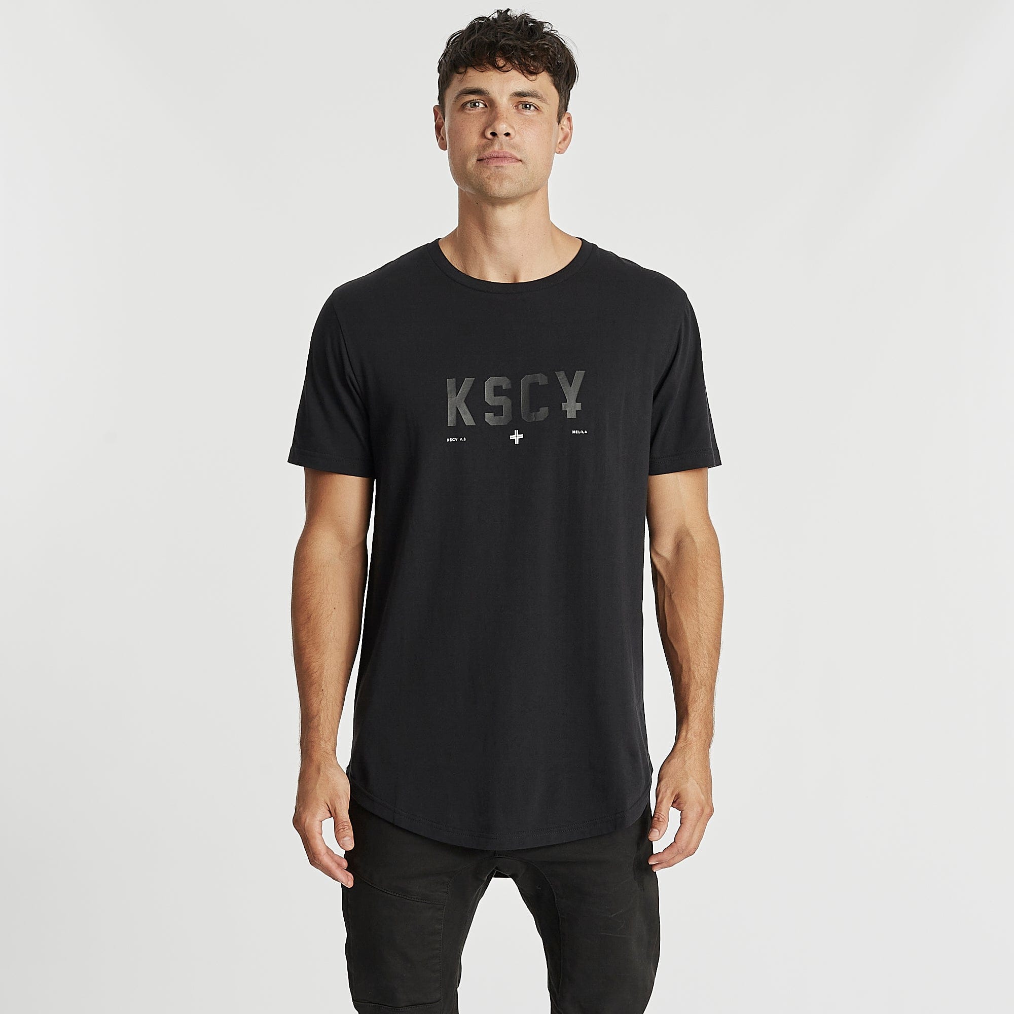 Alleyway Dual Curved T-Shirt Jet Black
