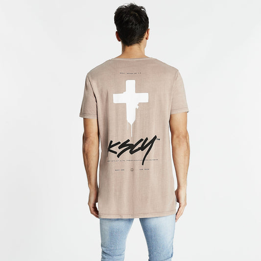 Animosity Step Hem T-Shirt Pigment Shadow Mauve