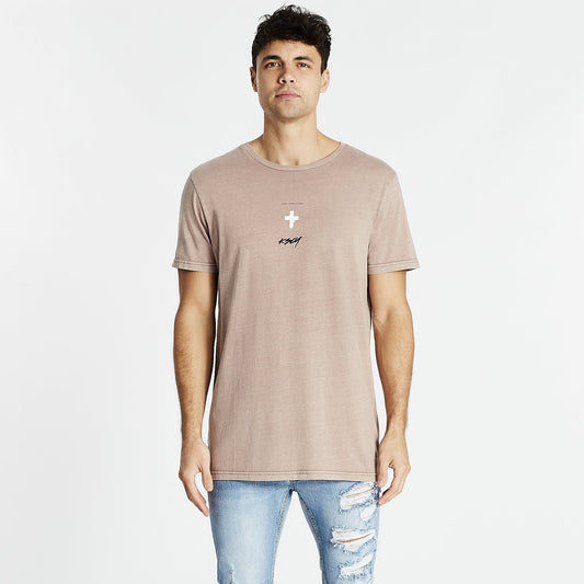 Animosity Step Hem T-Shirt Pigment Shadow Mauve