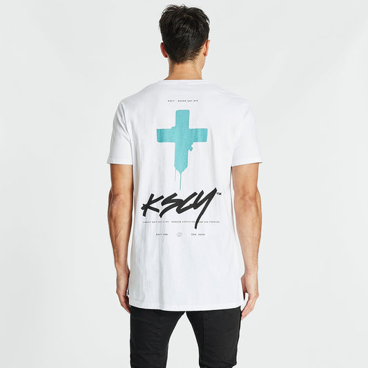 Animosity Step Hem T-Shirt White