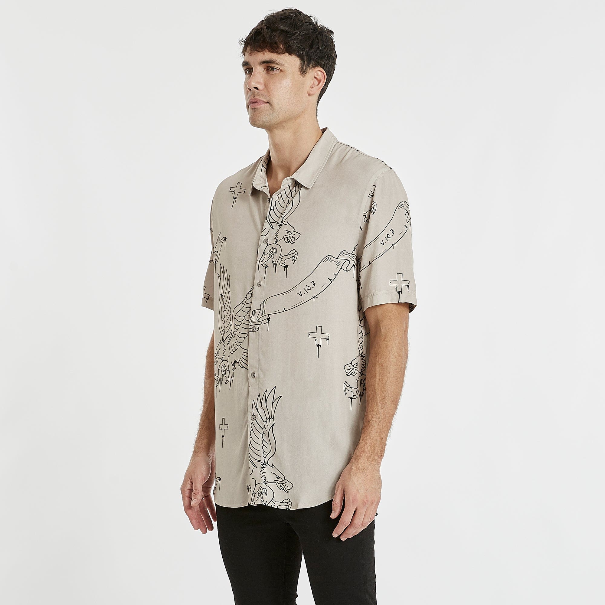 Arroyo Relaxed Short Sleeve Shirt Dove Print