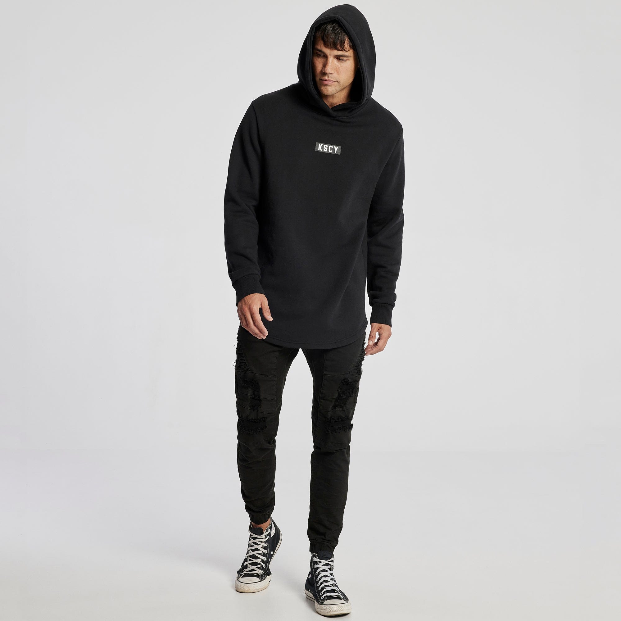 Beast Dual Curved Hoodie Jet Black