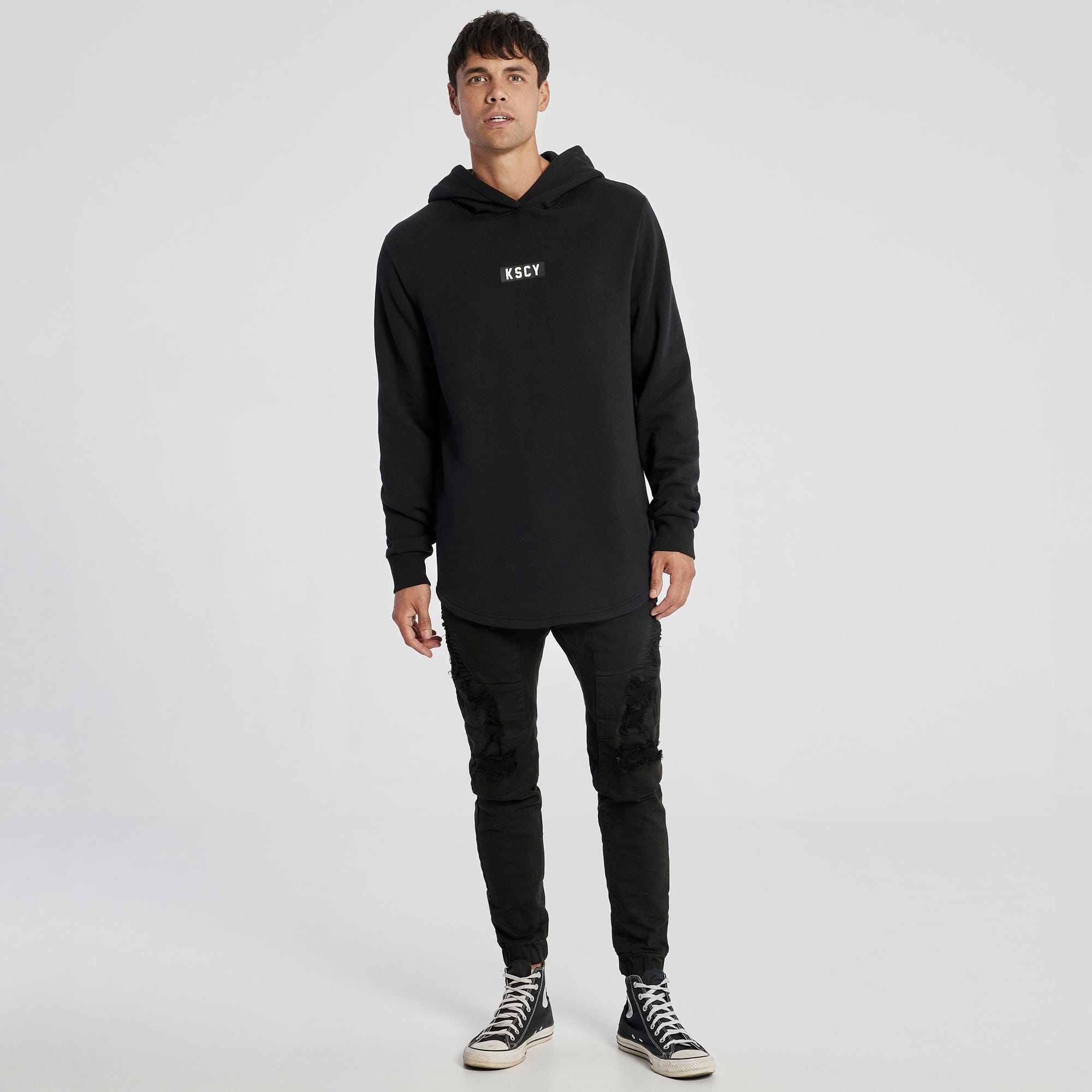 Beast Dual Curved Hoodie Jet Black