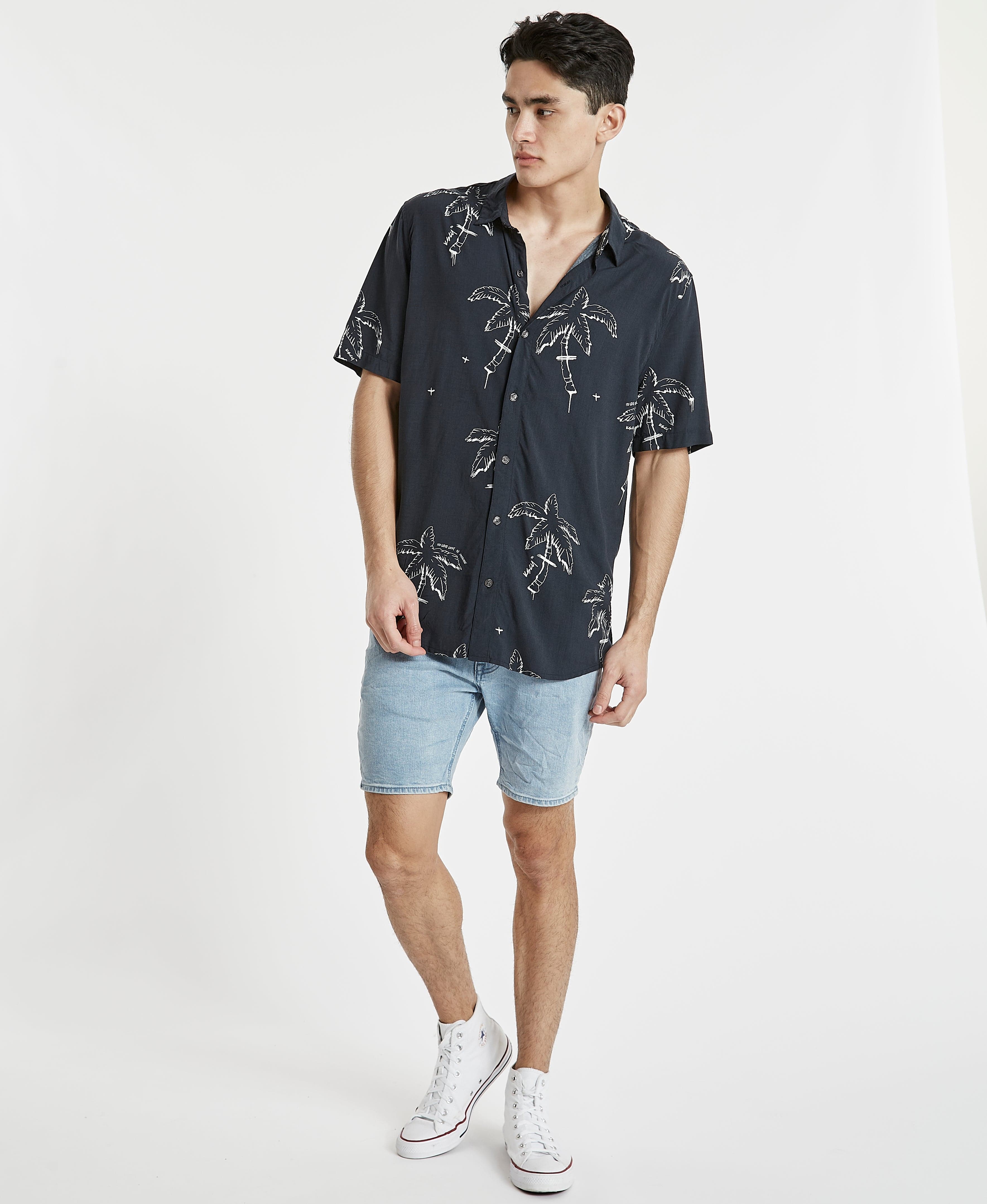 Become Relaxed S/S Shirt Black/White Print