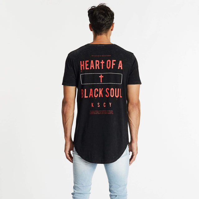 Black Soul Dual Curved T-Shirt Acid Black