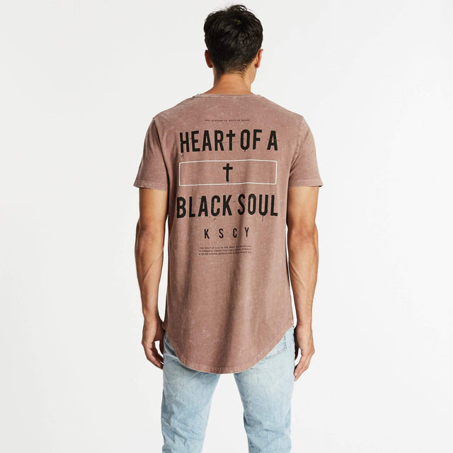 Black Soul Dual Curved T-Shirt Acid Shadow Mauve
