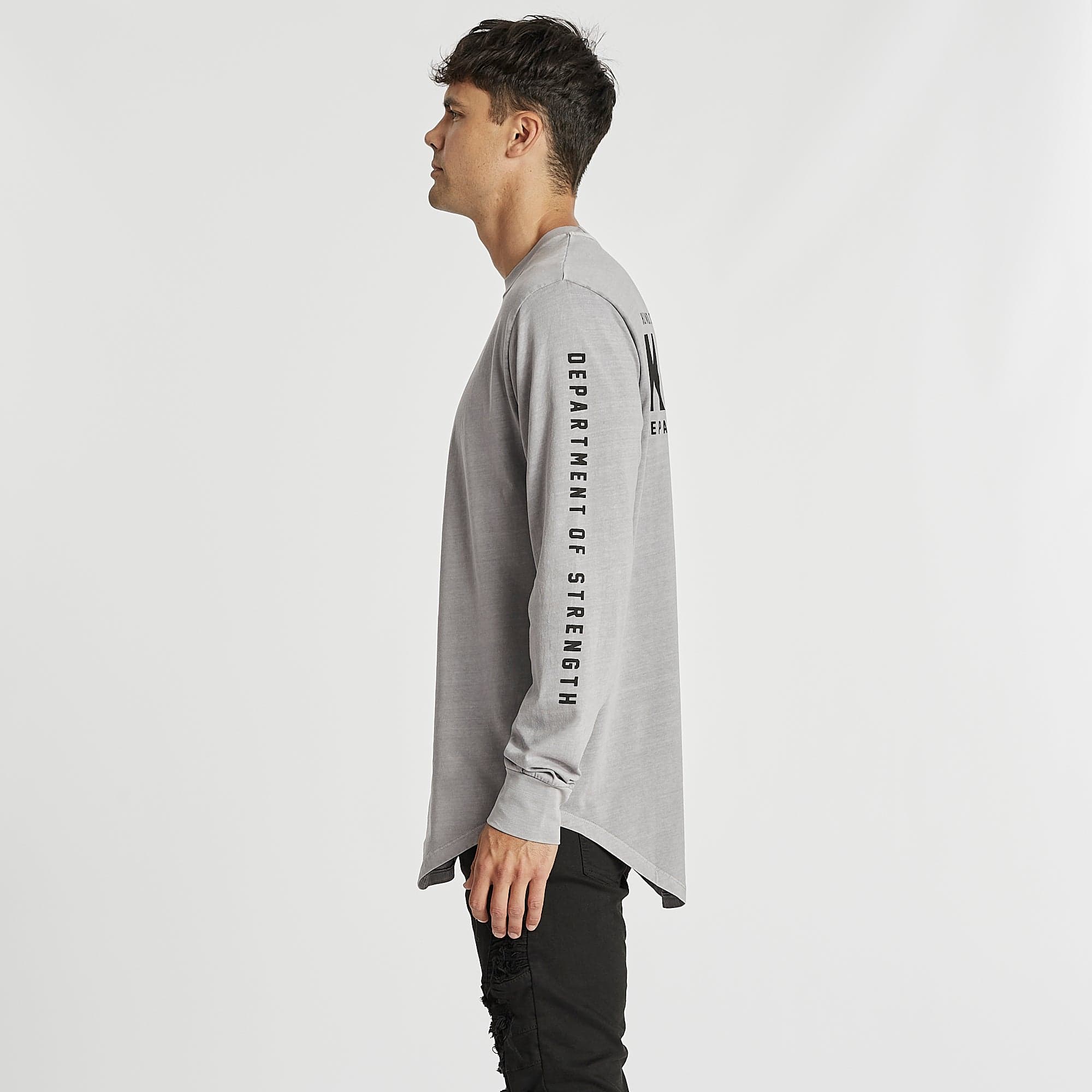 Blind Dual Curved Long Sleeve T-Shirt Pigment Gull