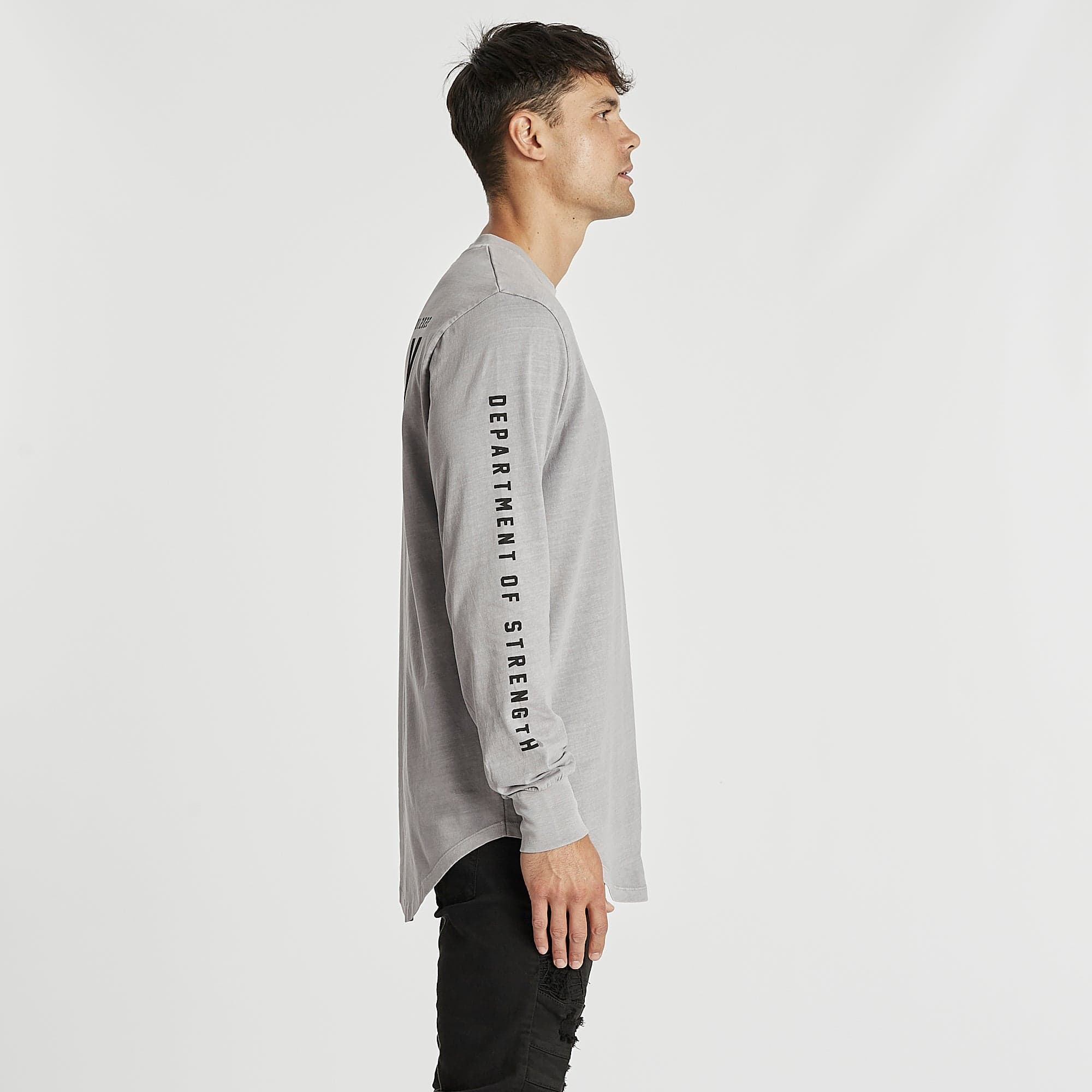 Blind Dual Curved Long Sleeve T-Shirt Pigment Gull