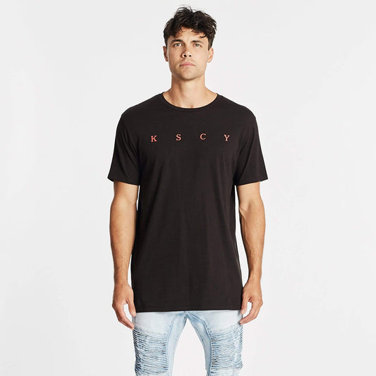 Capital Step Hem T-Shirt Jet Black