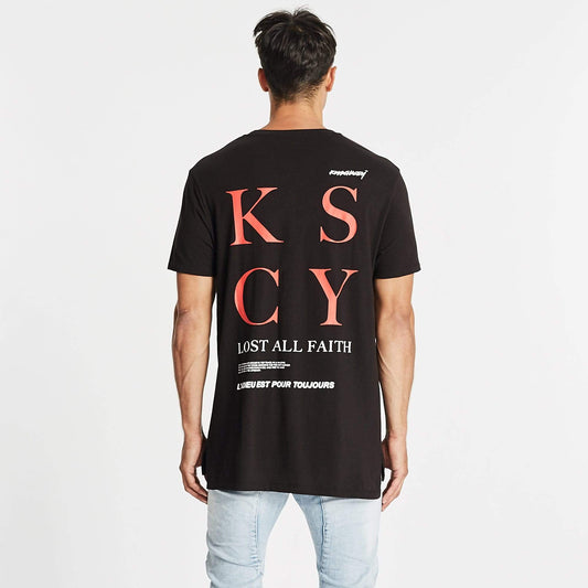 Capital Step Hem T-Shirt Jet Black