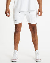 Carter Denim Shorts White