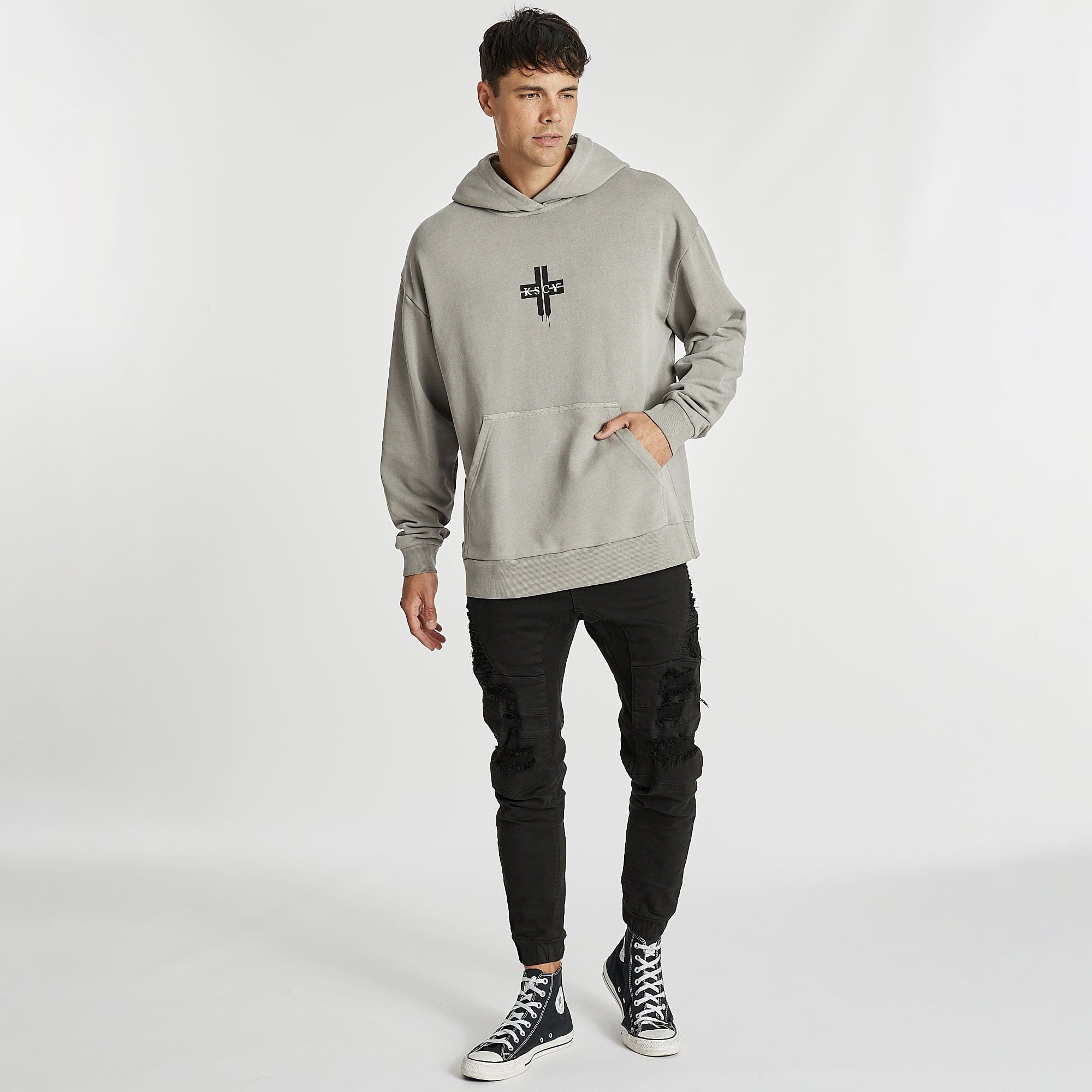 Confess Relaxed Hoodie Pigment Gull