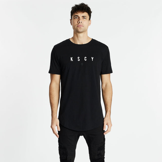 Confronted Dual Curved T-Shirt Jet Black