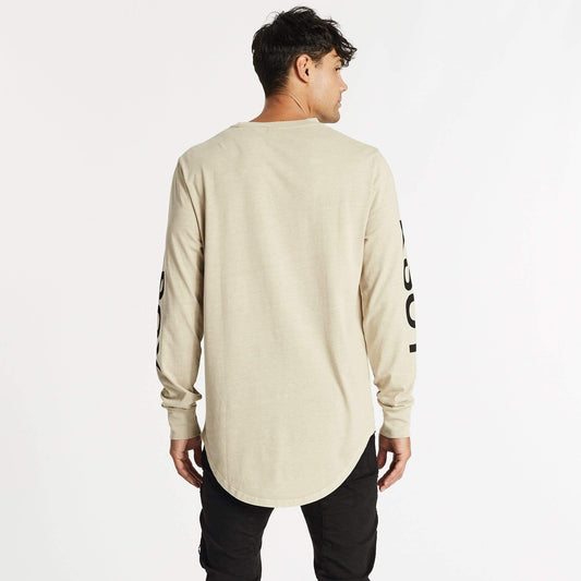 Crossed Cape Back Long Sleeve T-Shirt Pigment Sand