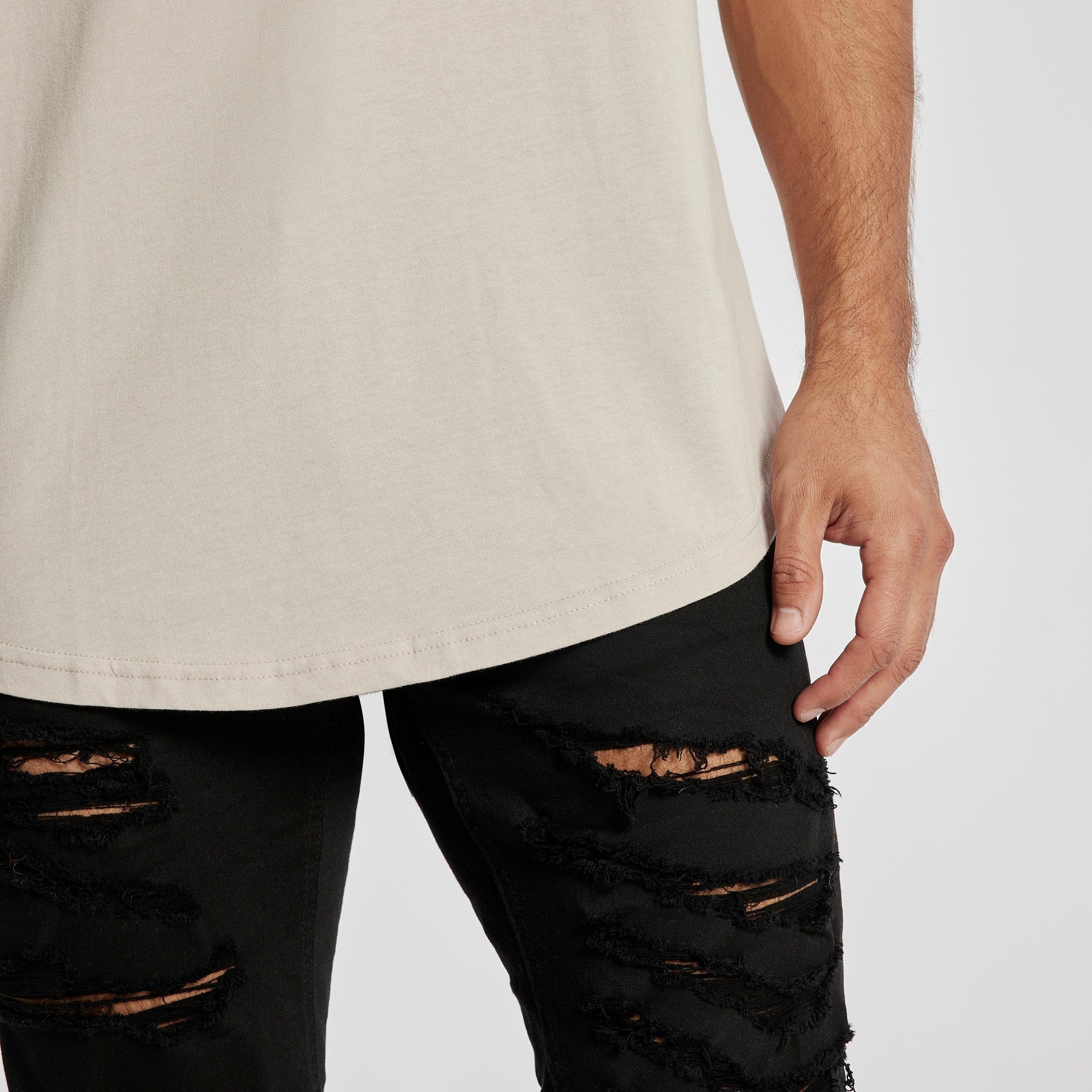 Crossroads Dual Curved T-Shirt Warm Grey