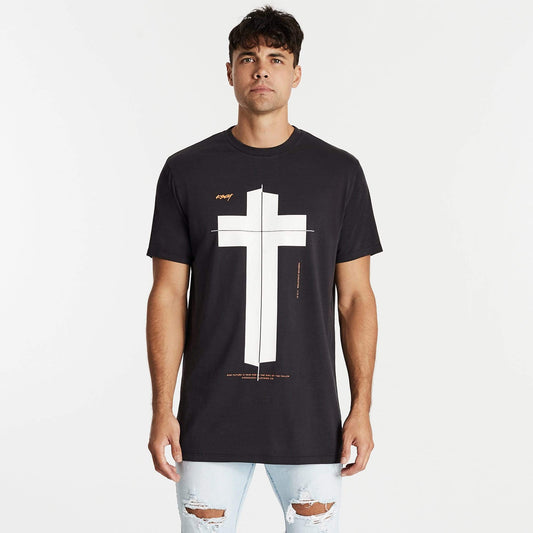 Dazed Step Hem T-Shirt Pigment Black