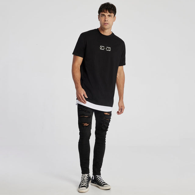 Deficits Relaxed Layered T-Shirt Jet Black