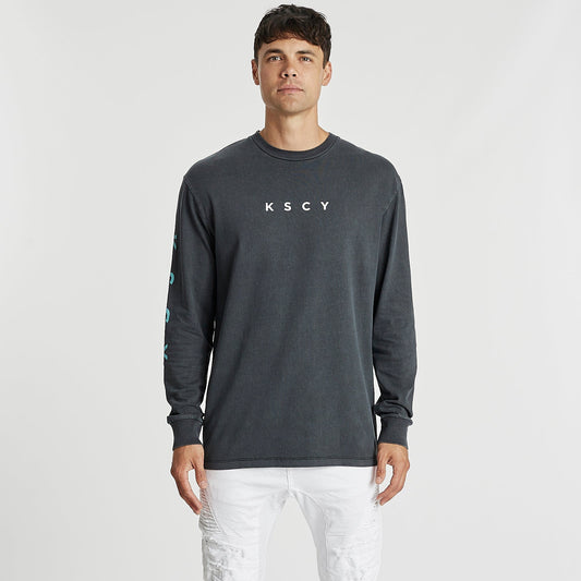 Delirium Relaxed Long Sleeve T-Shirt Pigment Anthracite Black