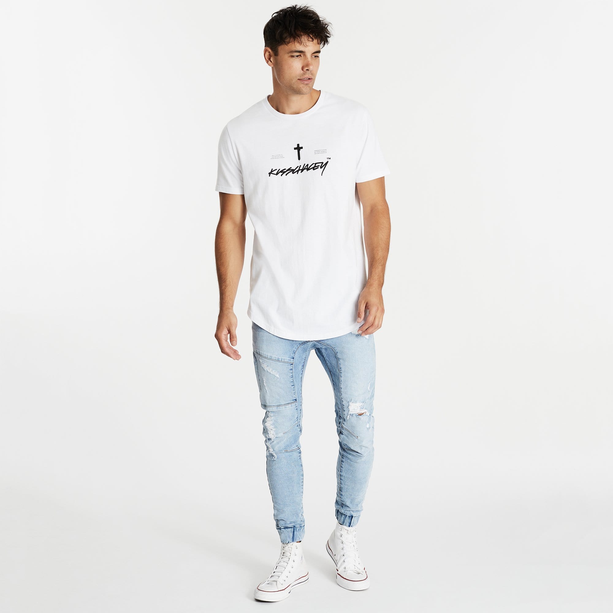 Delusion Dual Curved T-Shirt White