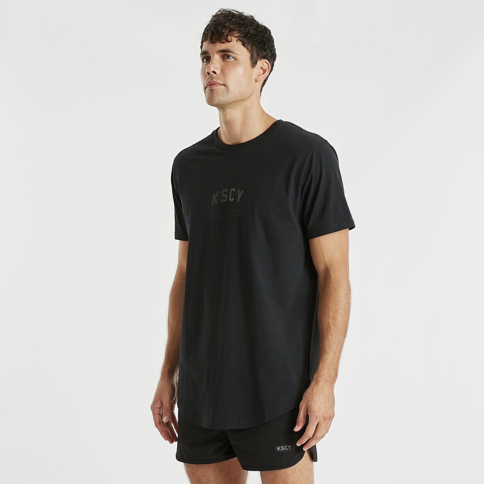 Deny Dual Curved T-Shirt Jet Black