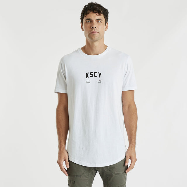 Deny Dual Curved T-Shirt White