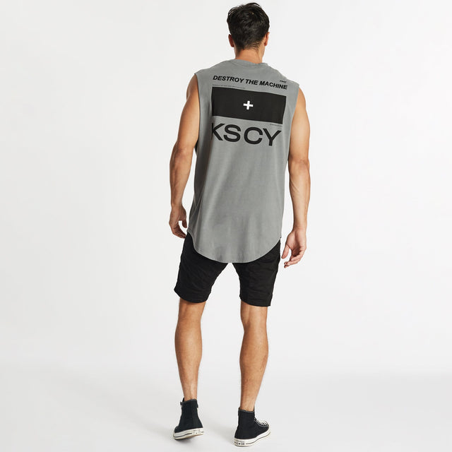 Destroyer Dual Curved Muscle Tee Pigment Charcoal