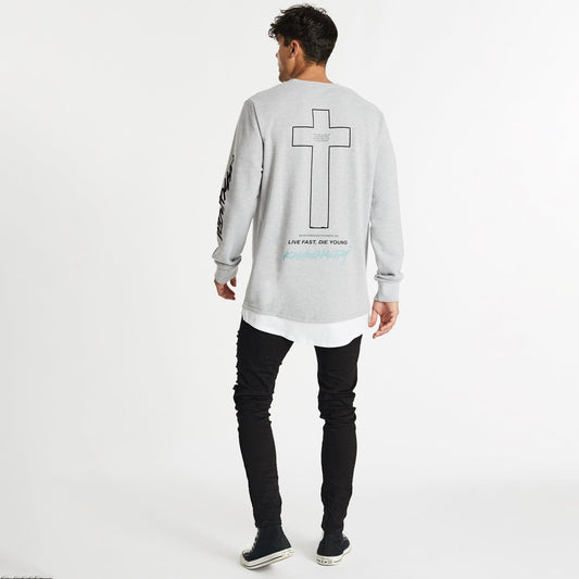 Die Young Layered Jumper Grey Marle