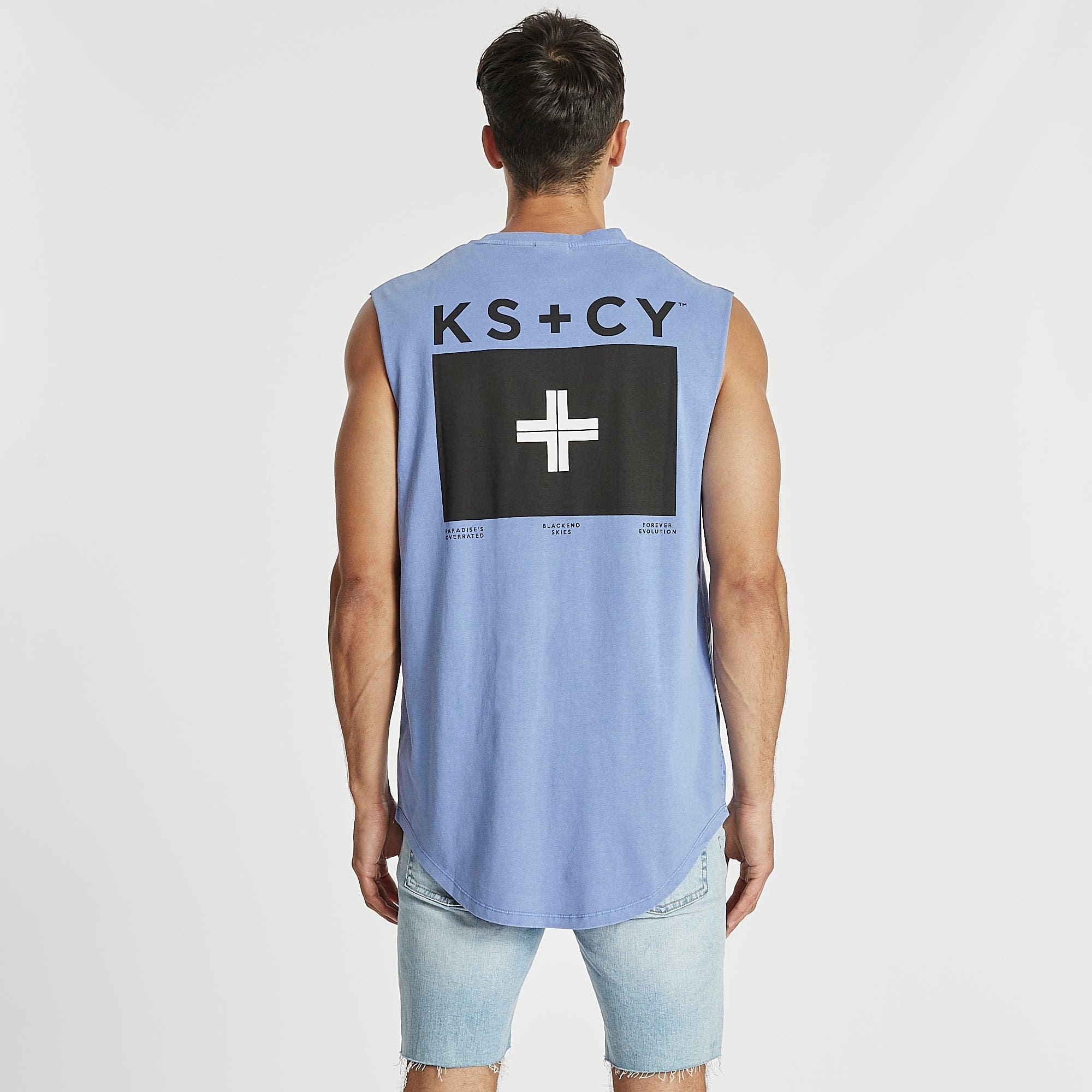 Disillusion Dual Curved Muscle Tee Pigment Marine