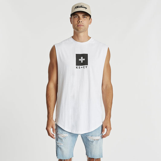 Disillusion Dual Curved Muscle Tee White