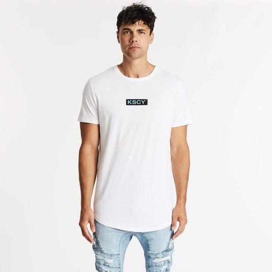 Distort Dual Curved T-Shirt White