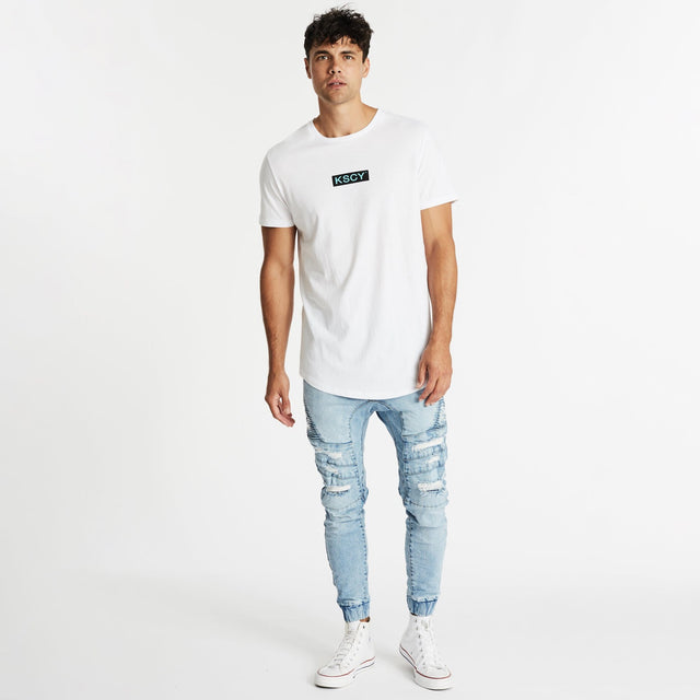 Distort Dual Curved T-Shirt White