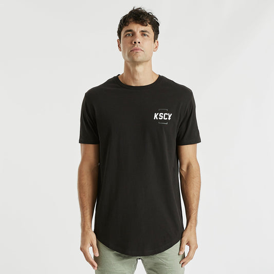Downtown Dual Curved T-Shirt Jet Black