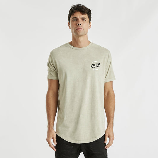Downtown Dual Curved T-Shirt Pigment Oatmeal