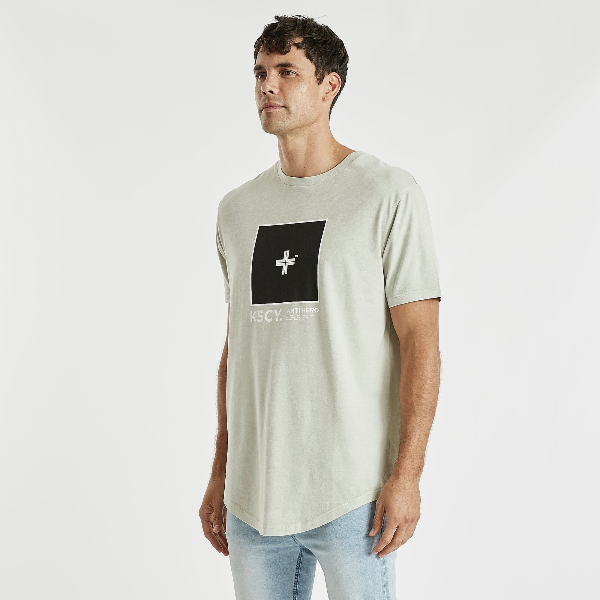 Drop By Dual Curved T-Shirt Pigment Stone