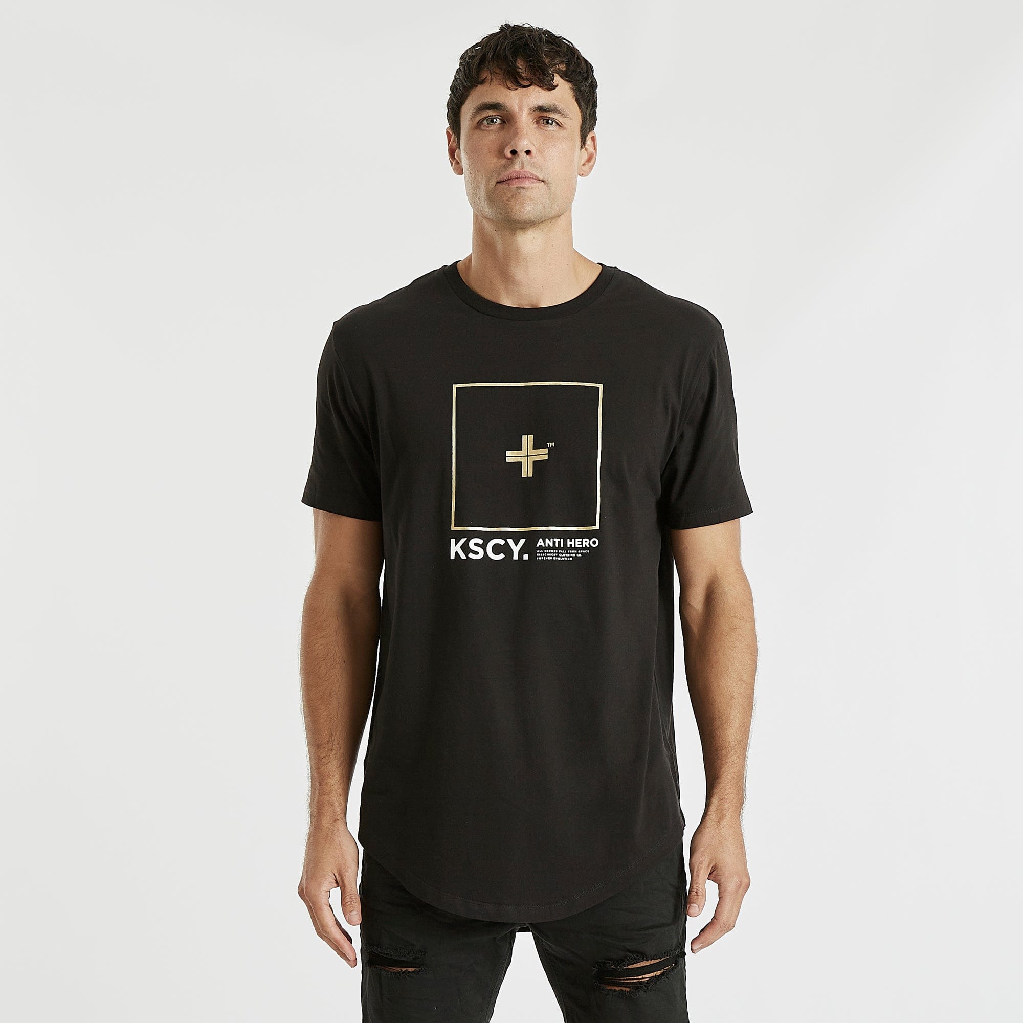 Drop By Dual Curved Tee Jet Black