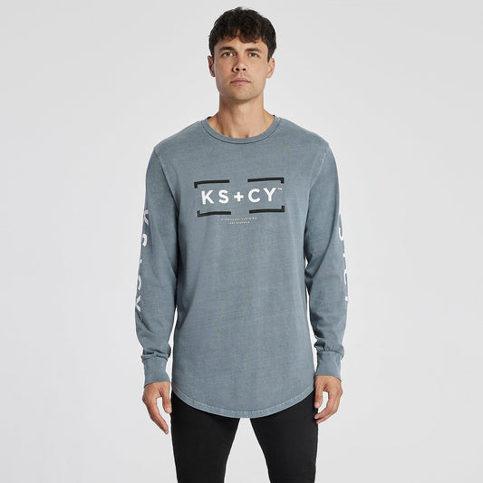 Effort Dual Curved Long Sleeve T-Shirt Pigment Slate