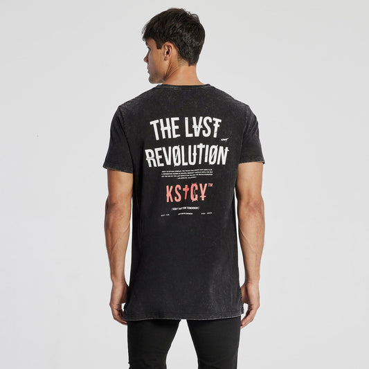 Enemy Step Hem T-Shirt Acid Black