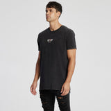 Enemy Step Hem T-Shirt Acid Black