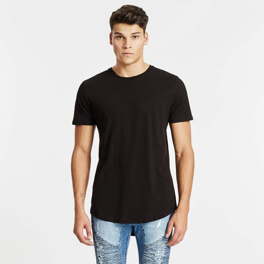 Essential Dual Curved Hem T-Shirt Jet Black