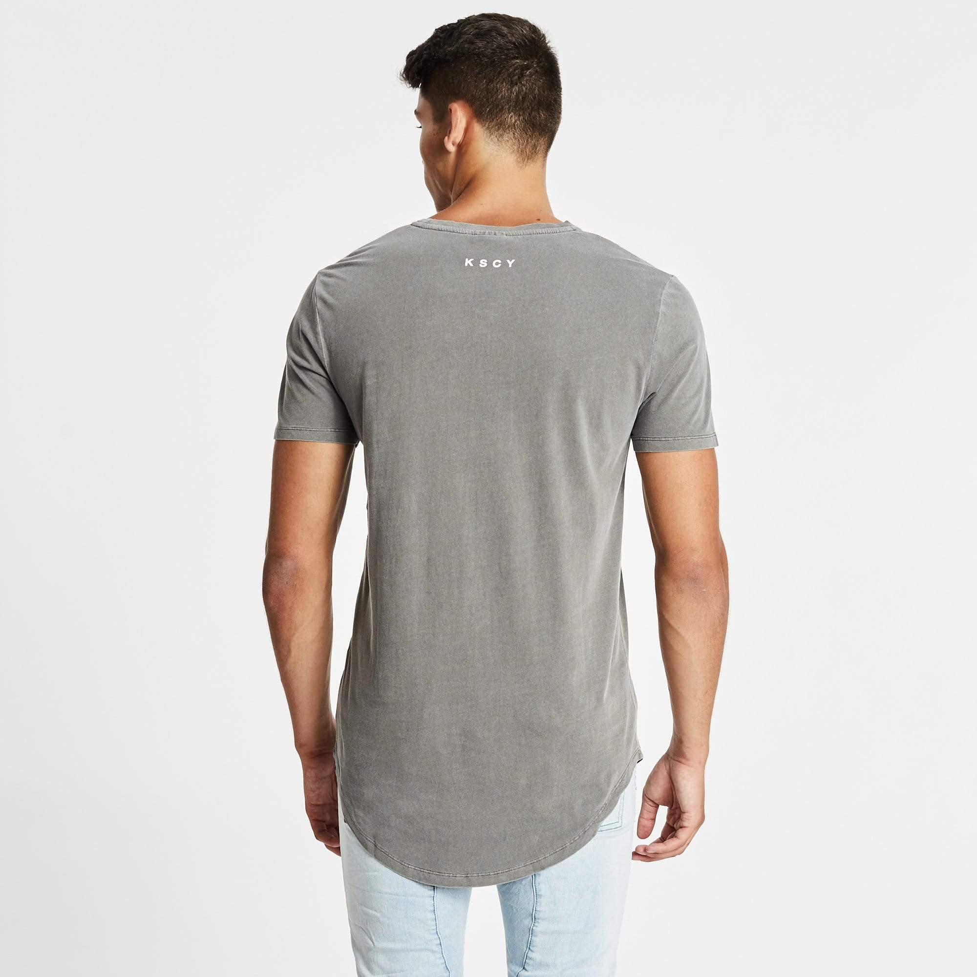 Essential Dual Curved Hem T-Shirt Pigment Charcoal