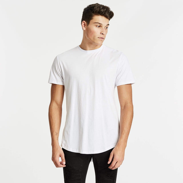 Essential Dual Curved Hem T-Shirt White
