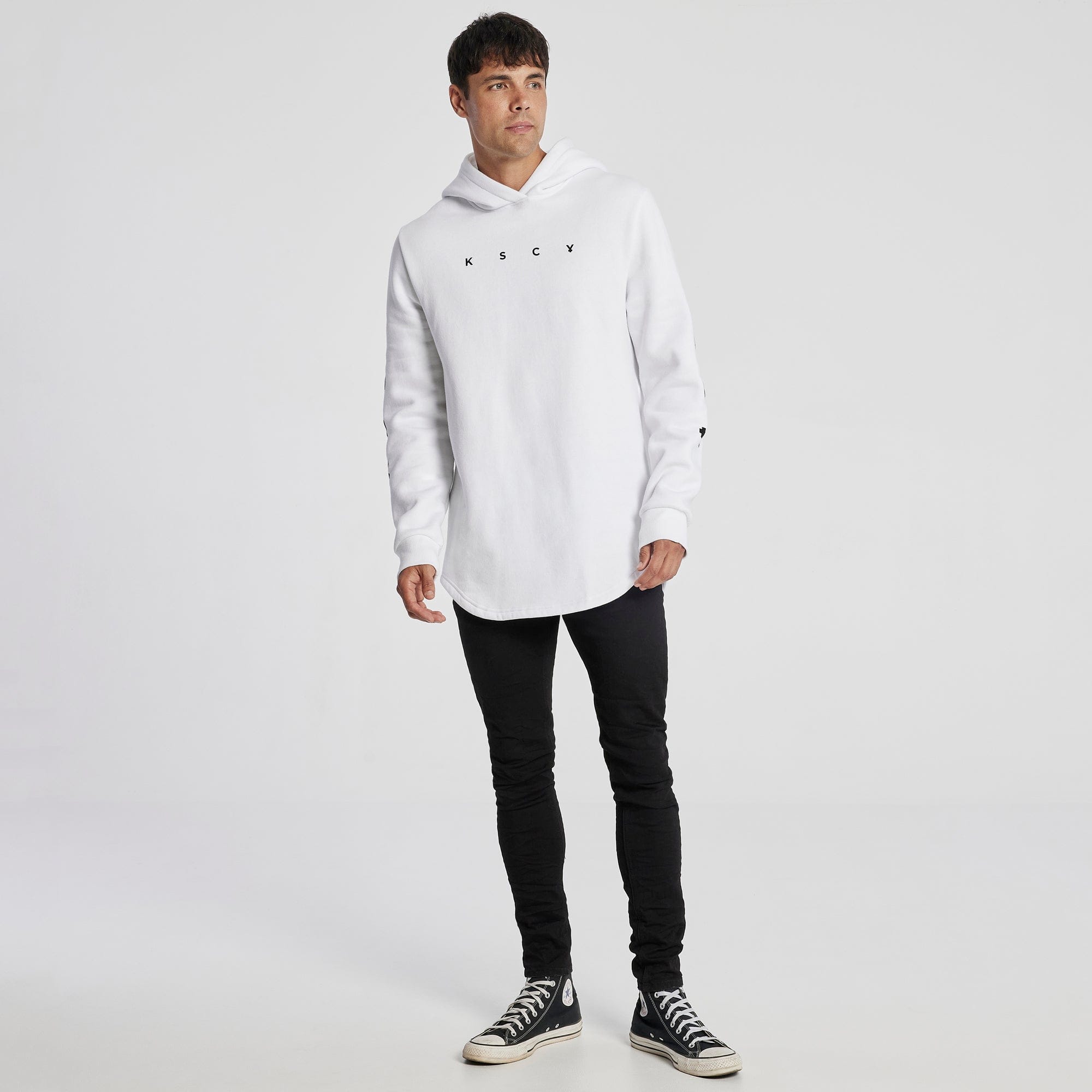 Grounded Dual Curved Hoodie White
