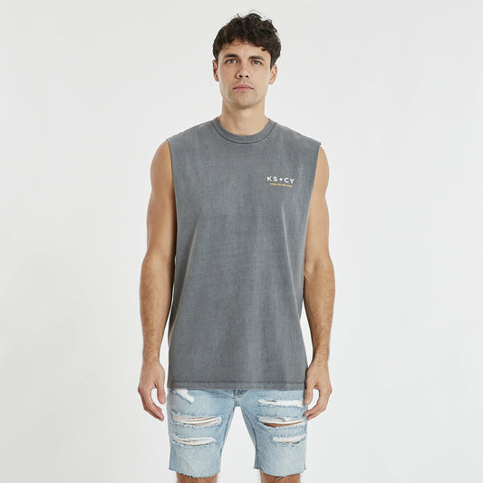 Hurricane Relaxed Muscle Tee Pigment Charcoal