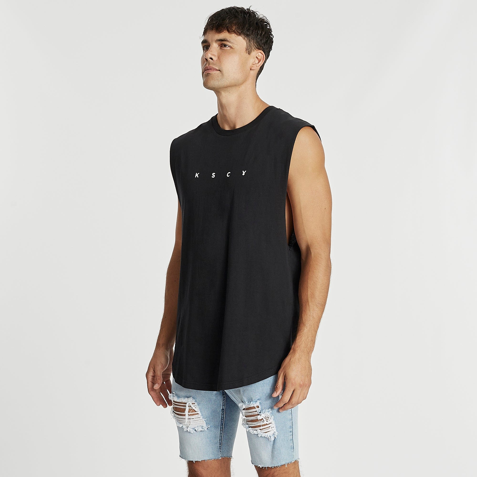 Hypocrit Dual Curved Muscle Tee Jet Black