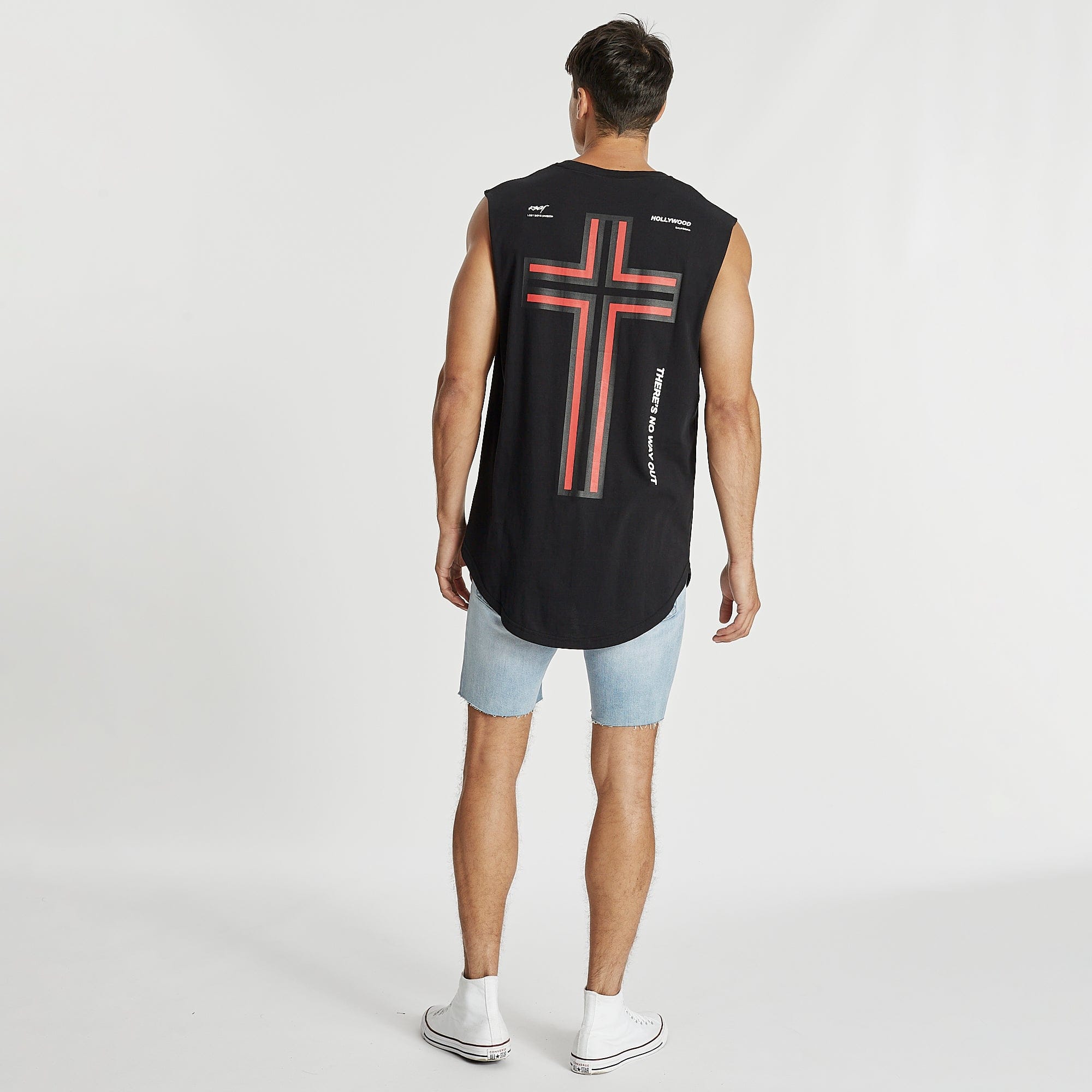 Hypocrit Dual Curved Muscle Tee Jet Black